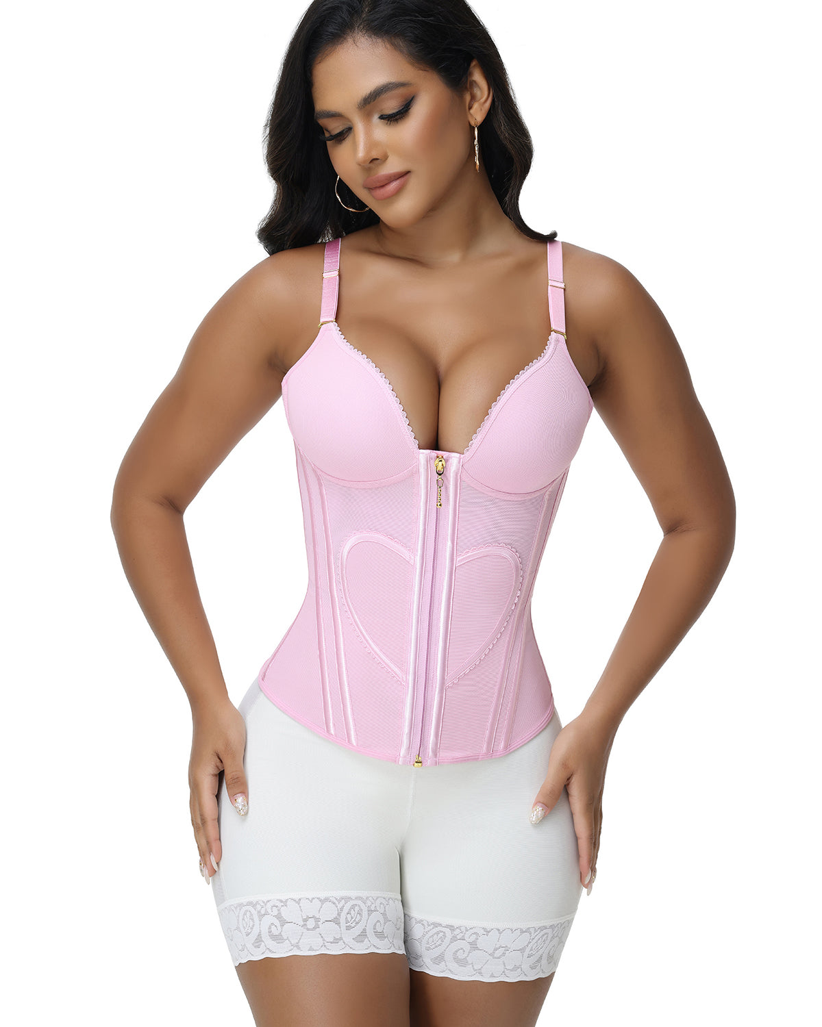 Fajas Colombianas Love Pattern Corset Top Tummy Tuck Waist Trainer