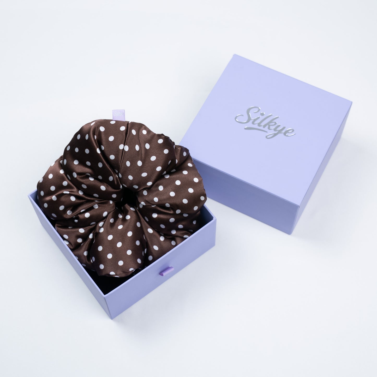 Silk Scrunchie Cocoa & Cream Dots