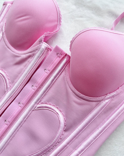 Fajas Colombianas Love Pattern Corset Top Tummy Tuck Waist Trainer