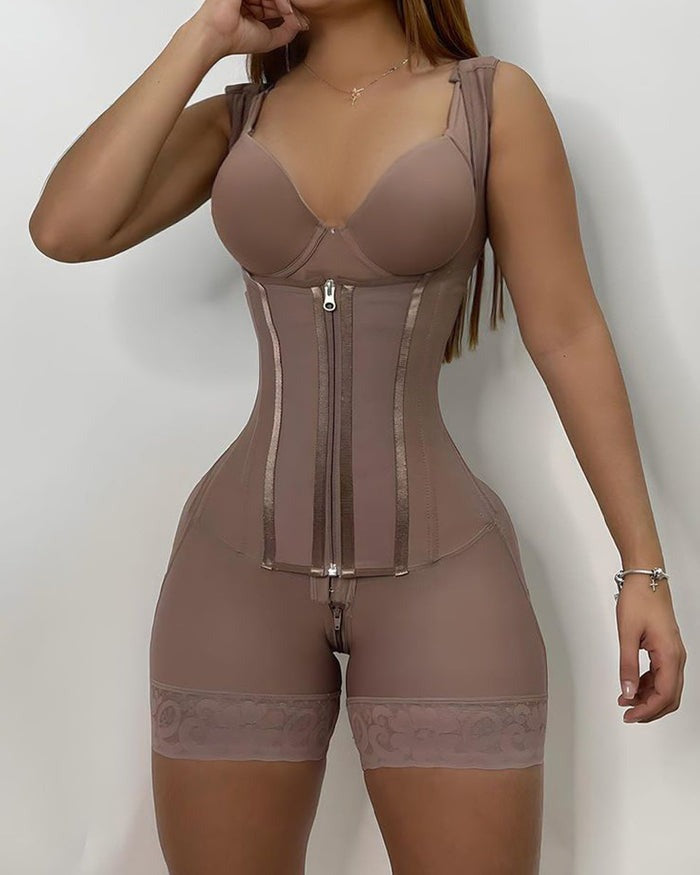 Silkye® High compression Front Zipper Mid Thigh Shapewear