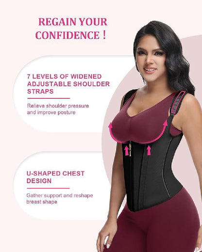 Waist Trainer for Women Body Shaper Corset Vest Tank Top with Steel Bones