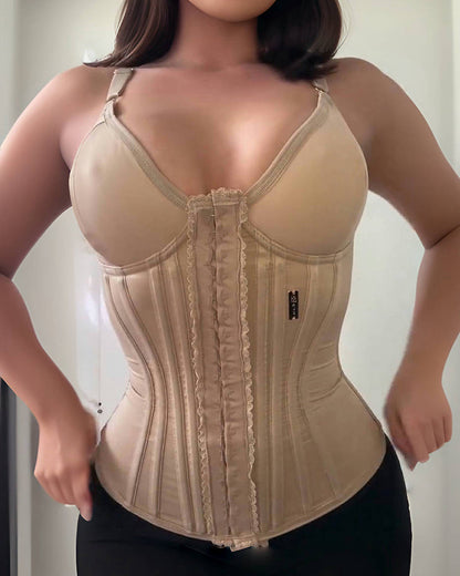 Fajas Colombianas Lace Trimmed Underwire Corset Tummy Control Waist Trainer