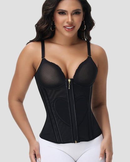 Fajas Colombianas Love Pattern Corset Top Tummy Tuck Waist Trainer