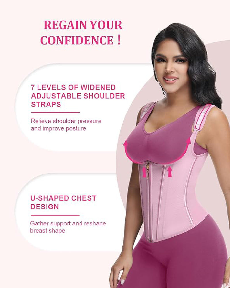 Waist Trainer for Women Body Shaper Corset Vest Tank Top with Steel Bones