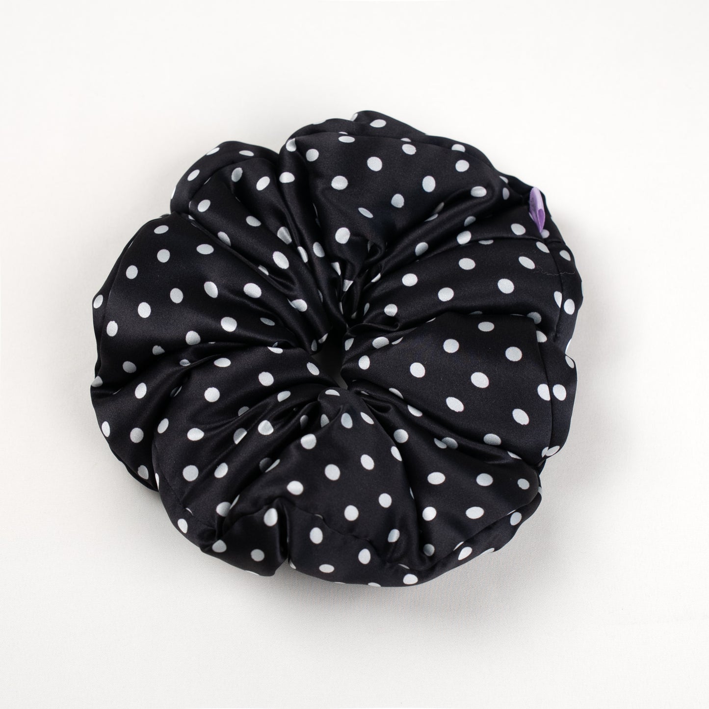 Silk Scrunchie Ebony & Ivory Dots