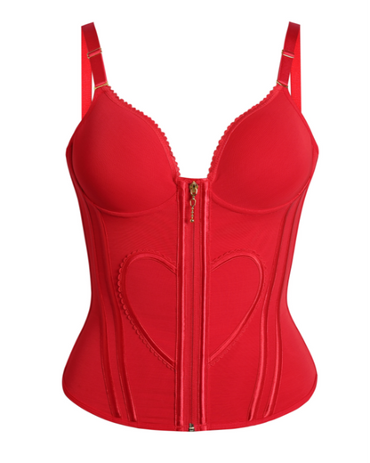 Fajas Colombianas Love Pattern Corset Top Tummy Tuck Waist Trainer