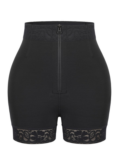 Silkye® Mid Waist Tummy Control Front Zipper High Compression Butt Lifter Shaper Fajas Shorts