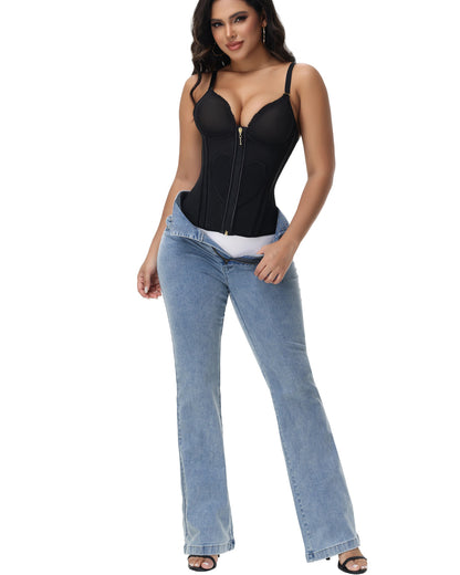 Fajas Colombianas Love Pattern Corset Top Tummy Tuck Waist Trainer