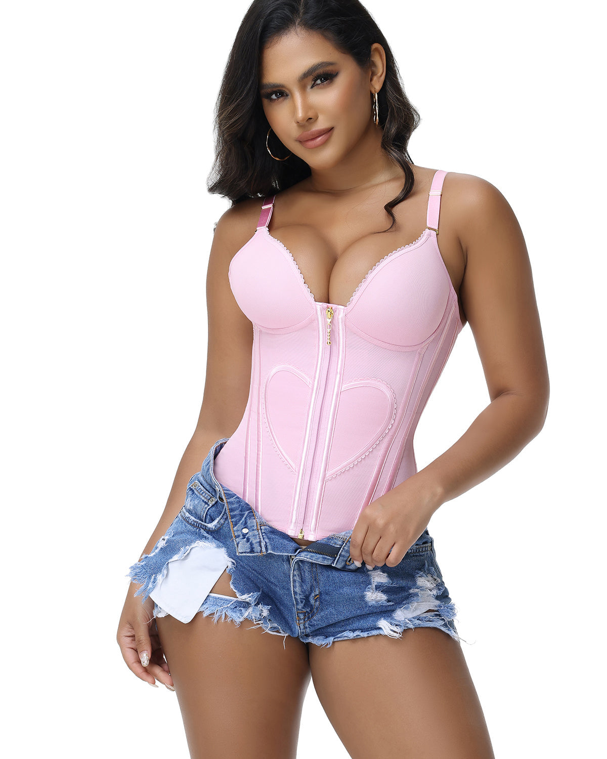 Fajas Colombianas Love Pattern Corset Top Tummy Tuck Waist Trainer