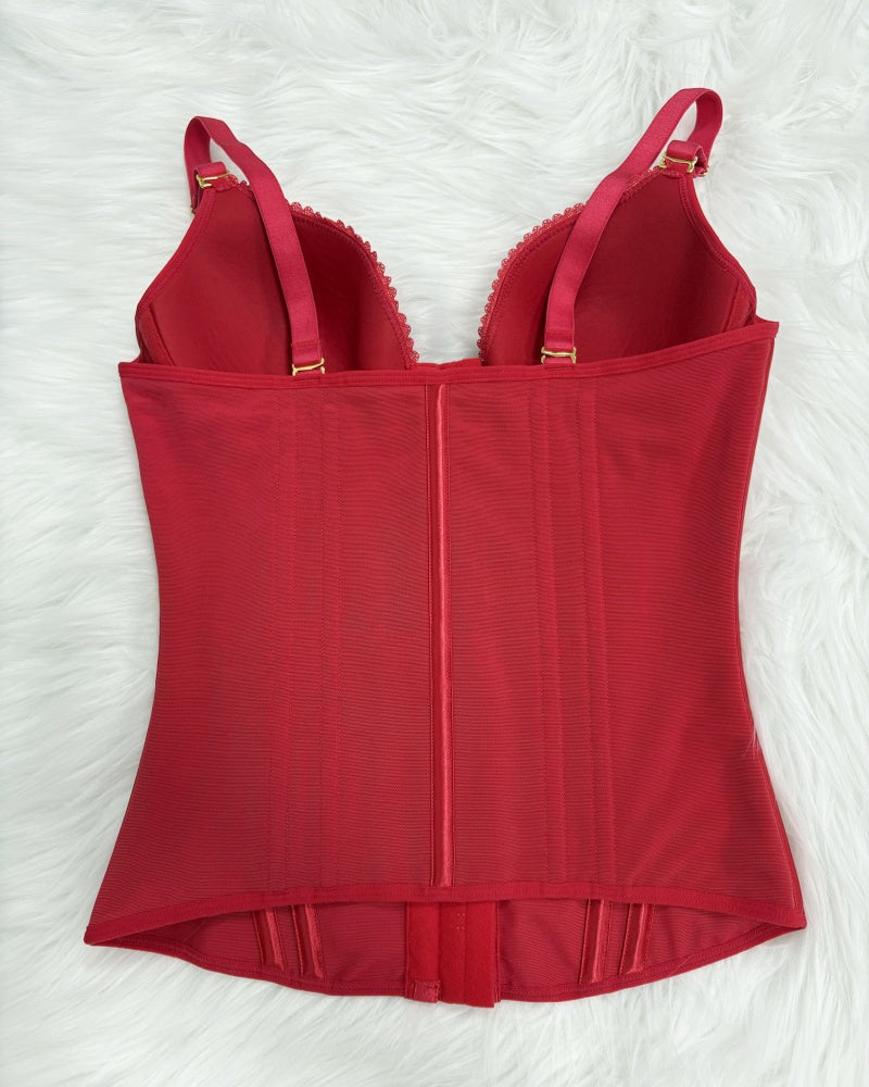 Fajas Colombianas Love Pattern Corset Top Tummy Tuck Waist Trainer