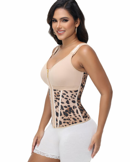 Fajas Colombianas Zip Front Corset Tummy Control Waist Trainer With Steel Bone