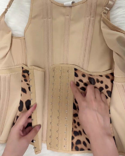 Fajas Colombianas Zip Front Corset Tummy Control Waist Trainer With Steel Bone