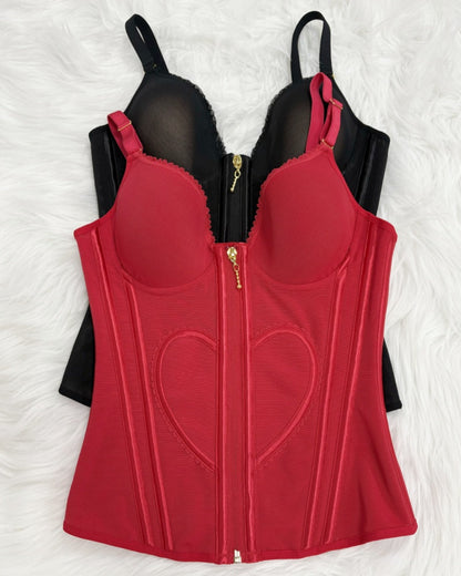 Fajas Colombianas Love Pattern Corset Top Tummy Tuck Waist Trainer