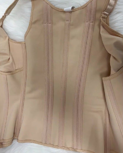 Fajas Colombianas Zip Front Corset Tummy Control Waist Trainer With Steel Bone