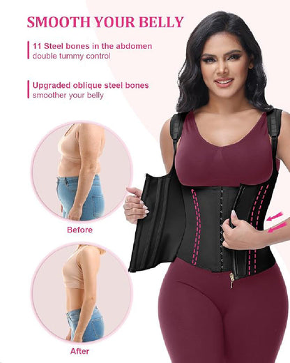 Waist Trainer for Women Body Shaper Corset Vest Tank Top with Steel Bones