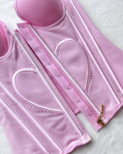 Fajas Colombianas Love Pattern Corset Top Tummy Tuck Waist Trainer