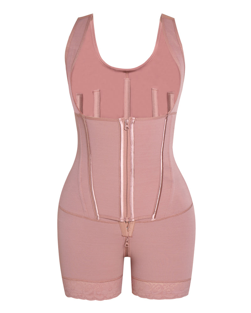 Silkye® High compression Front Zipper Mid Thigh Shapewear