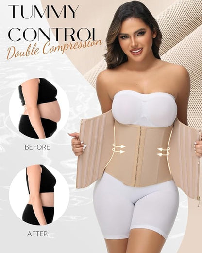 Curved Boned Waist Trainer For Women High Compression Tummy Control Tiny Waist Corset