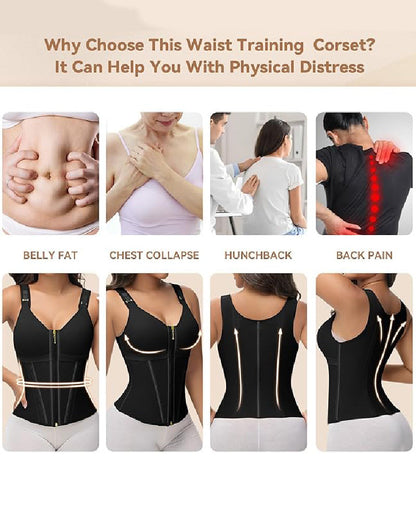 Women's Leopard Print Vest Tummy Control Waist Trainer With Bra