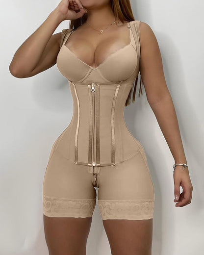 Silkye® High compression Front Zipper Mid Thigh Shapewear