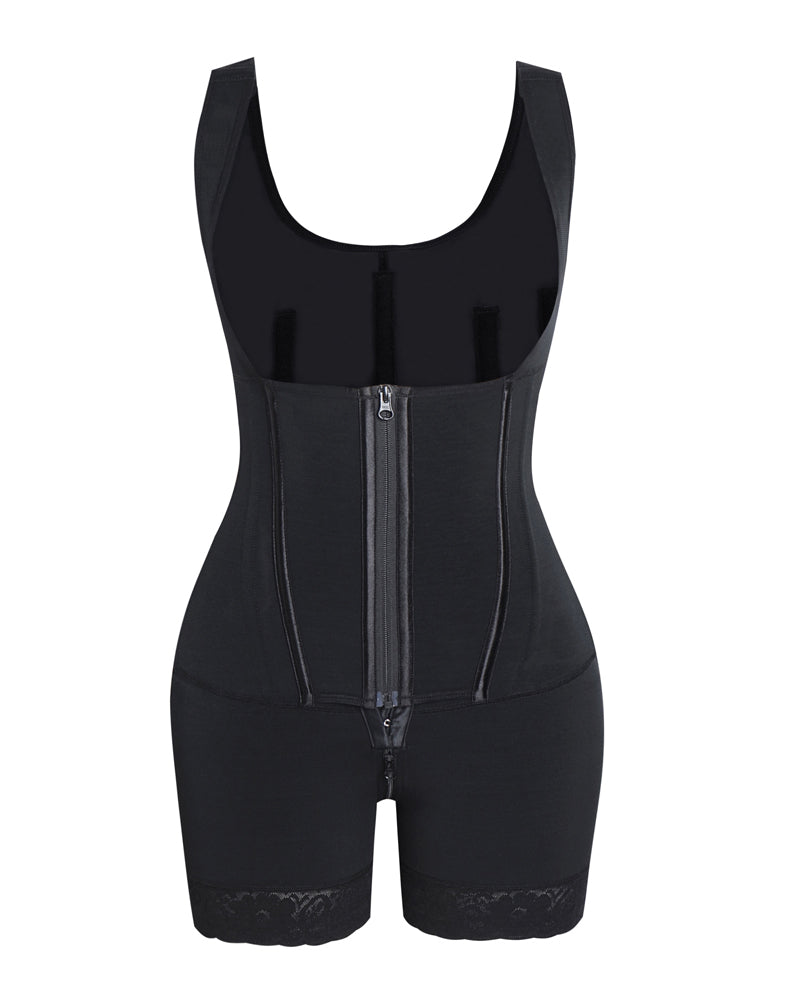 Silkye® High compression Front Zipper Mid Thigh Shapewear