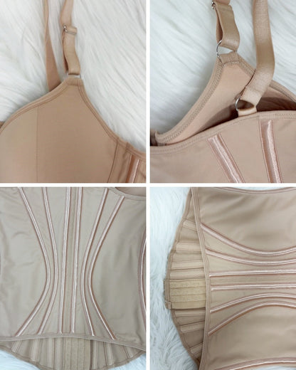 Fajas Colombianas Lace Trimmed Underwire Corset Tummy Control Waist Trainer