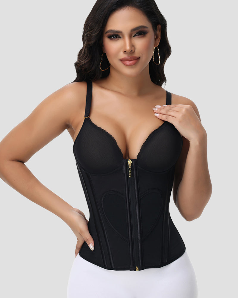 Fajas Colombianas Love Pattern Corset Top Tummy Tuck Waist Trainer