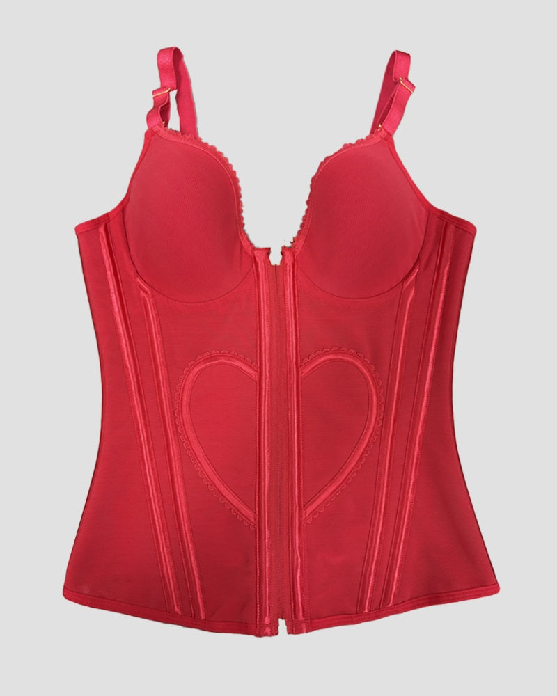 Fajas Colombianas Love Pattern Corset Top Tummy Tuck Waist Trainer