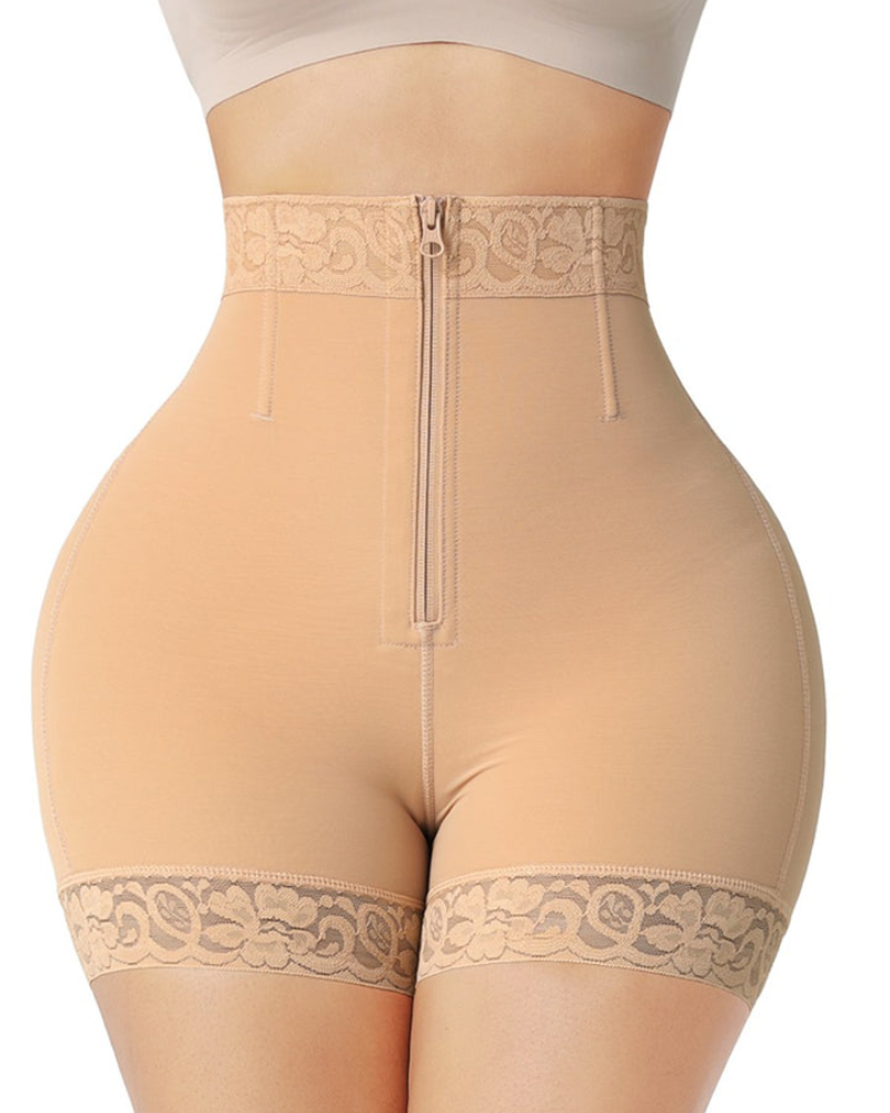 Silkye® Mid Waist Tummy Control Front Zipper High Compression Butt Lifter Shaper Fajas Shorts