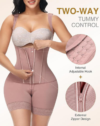 Silkye® High compression Front Zipper Mid Thigh Shapewear
