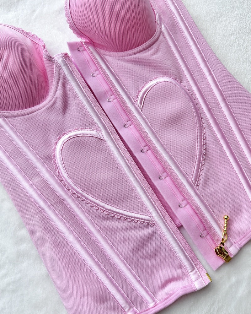 Fajas Colombianas Love Pattern Corset Top Tummy Tuck Waist Trainer