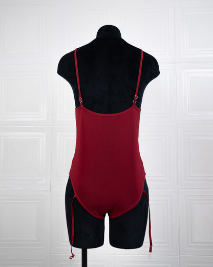 Lace Girdle Strap Dress Red - Fever Lingeries
