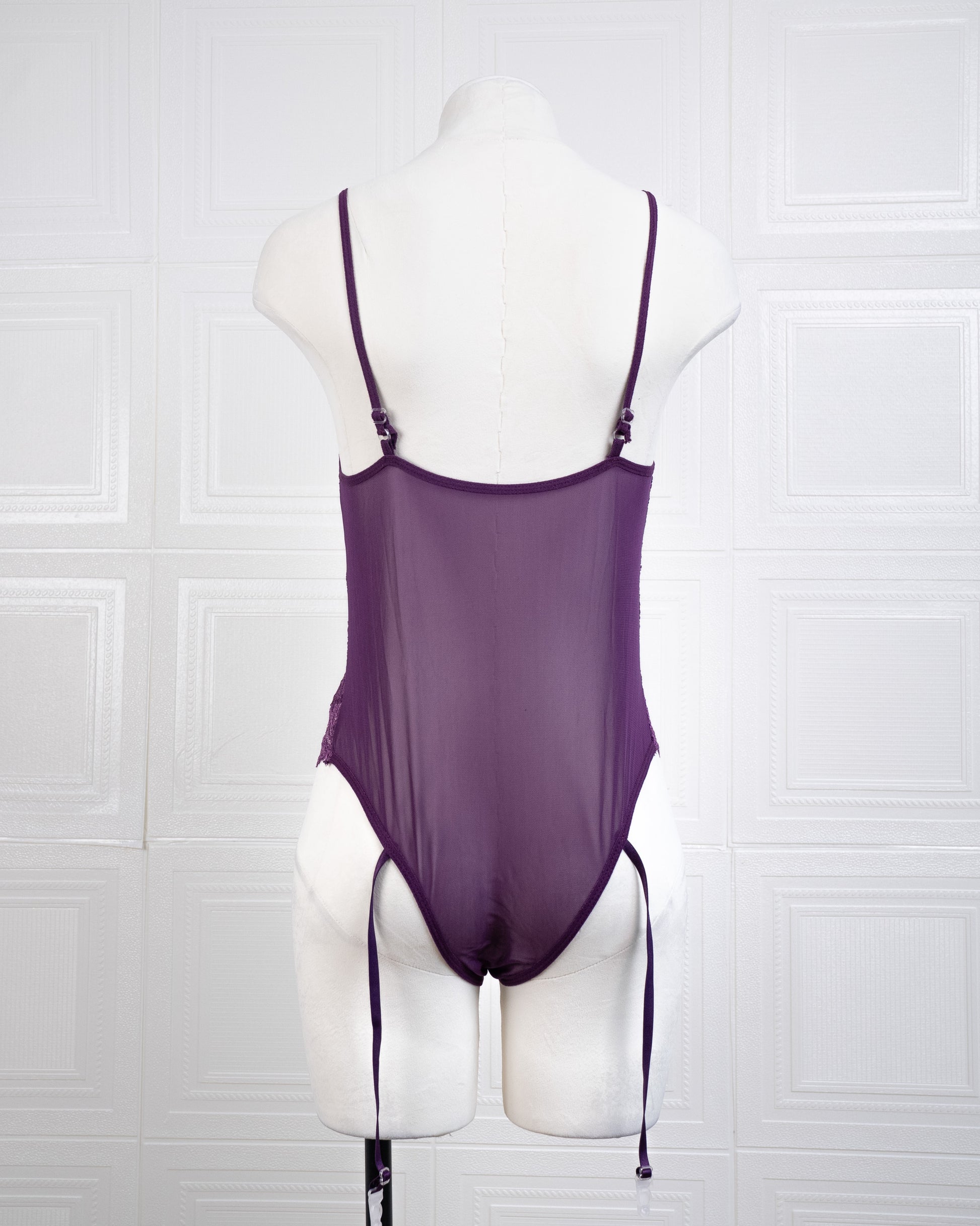Lace Girdle Strap Dress Purple - Fever Lingeries