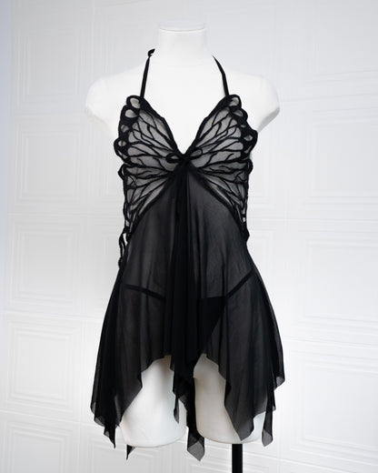 Butterfly Babydoll Black - Fever Lingeries