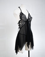 Butterfly Babydoll Black - Fever Lingeries