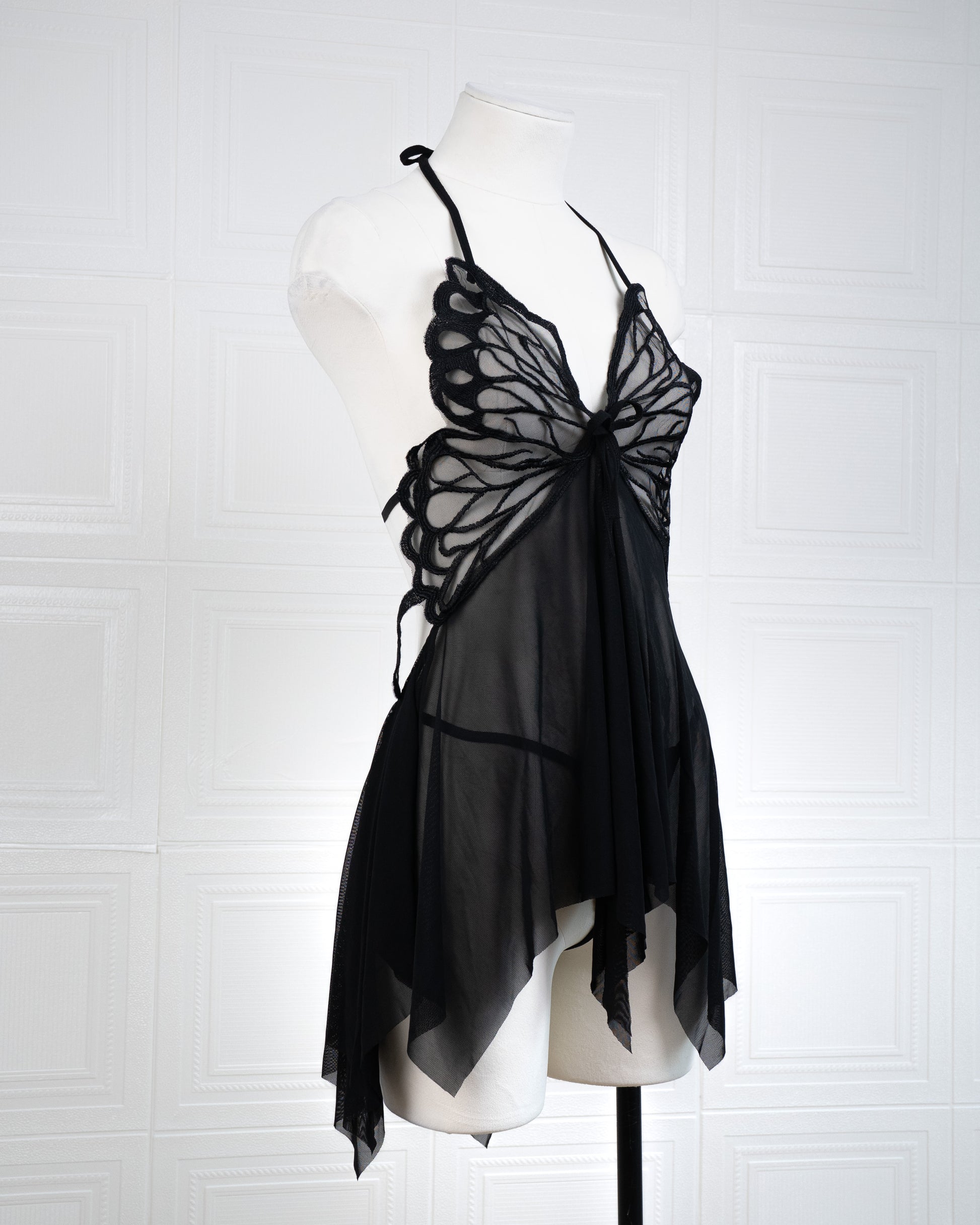Butterfly Babydoll Black - Fever Lingeries