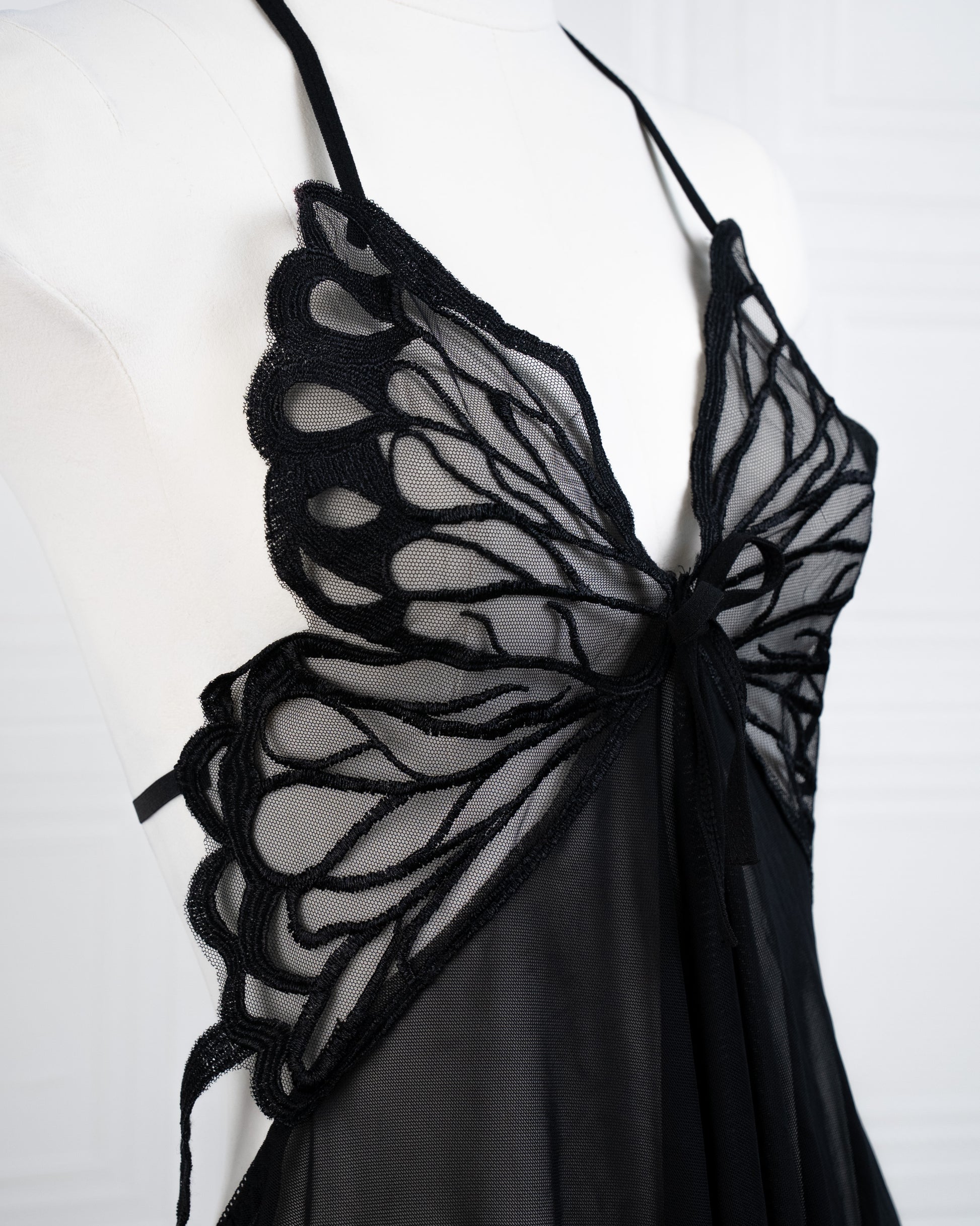 Butterfly Babydoll Black - Fever Lingeries