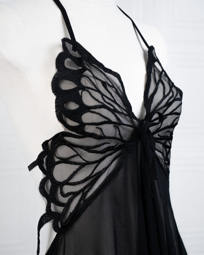 Butterfly Babydoll Black - Fever Lingeries