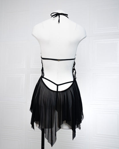 Butterfly Babydoll Black - Fever Lingeries