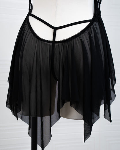 Butterfly Babydoll Black - Fever Lingeries