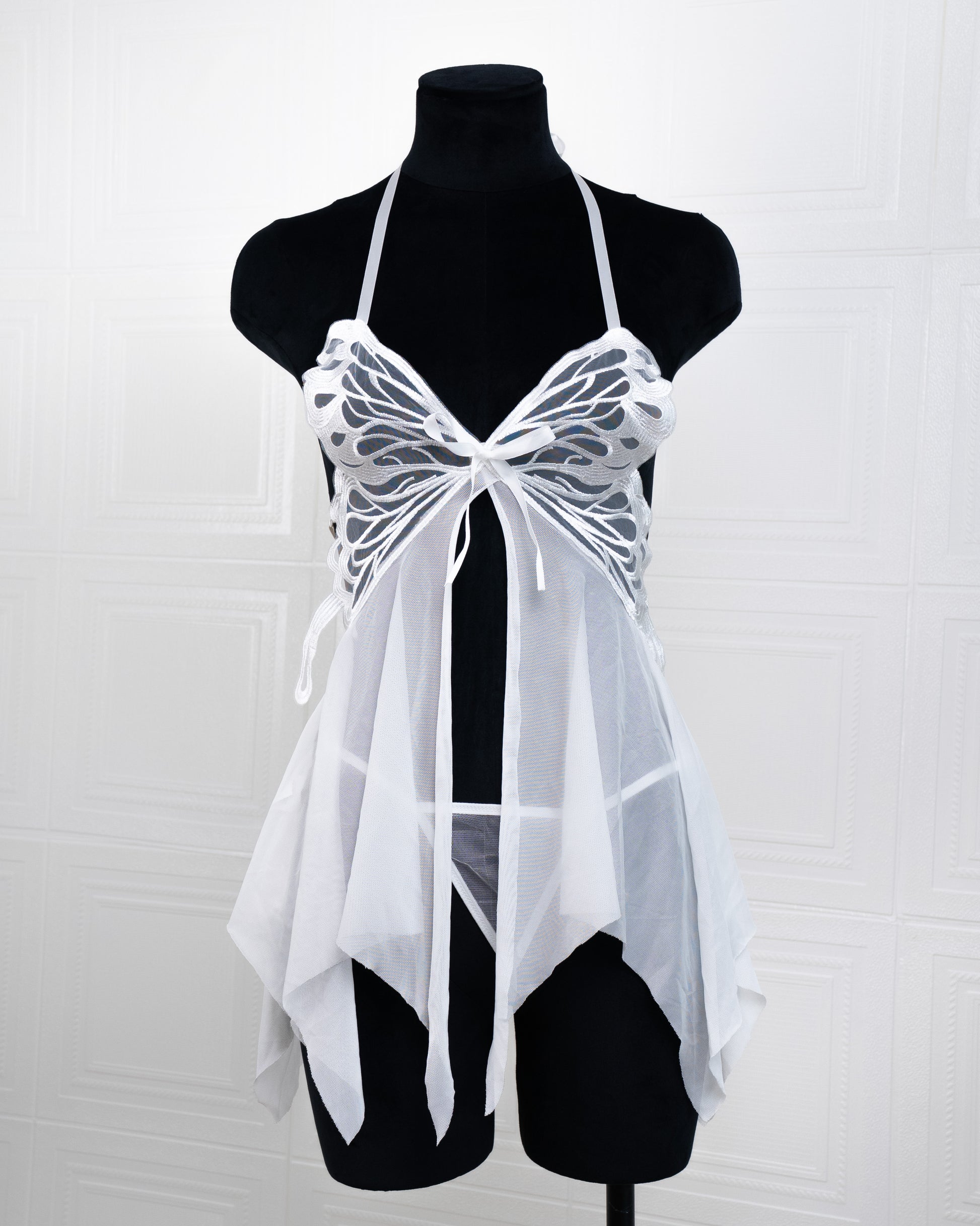 Butterfly Babydoll White - Fever Lingeries
