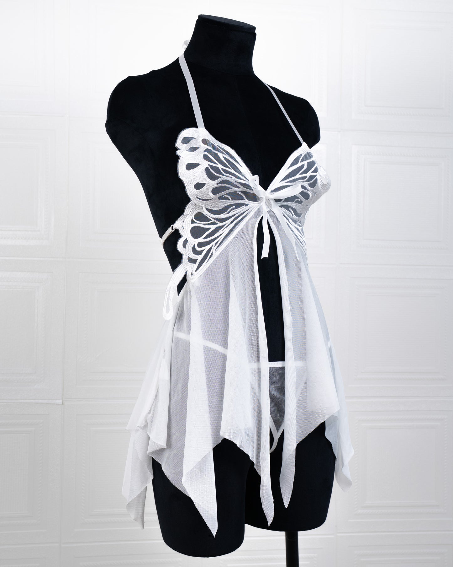 Butterfly Babydoll White - Fever Lingeries