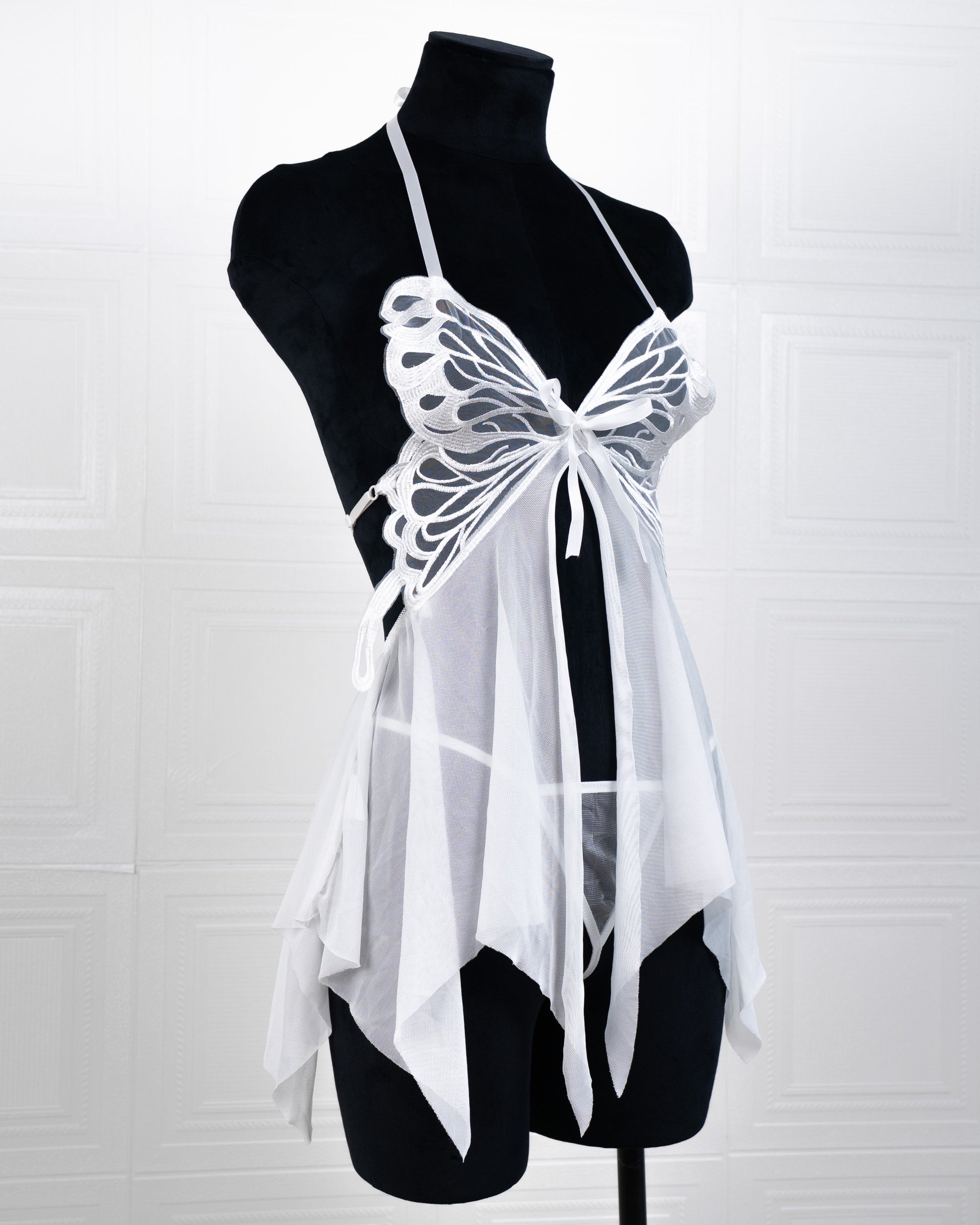Butterfly Babydoll White - Fever Lingeries