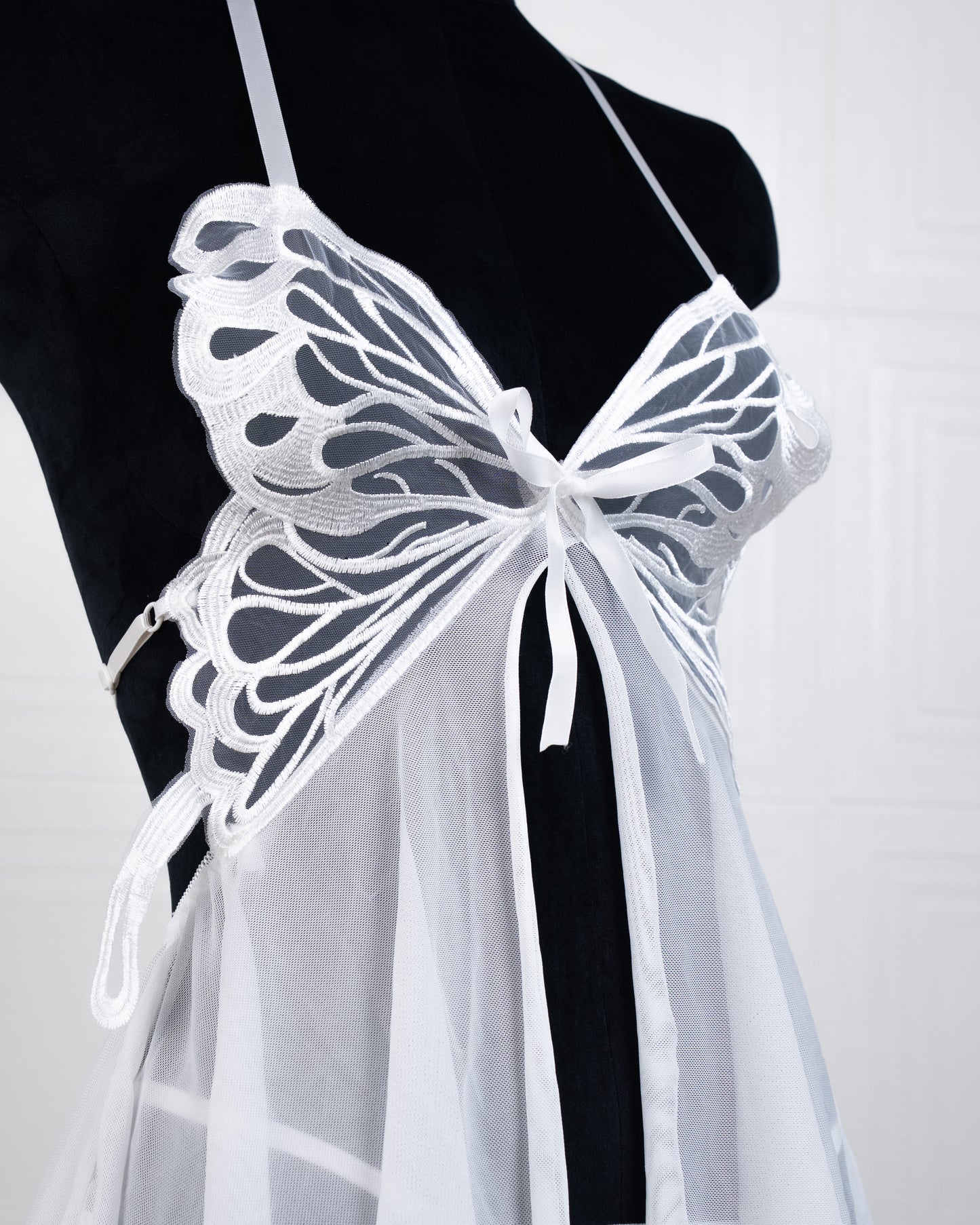 Butterfly Babydoll White - Fever Lingeries