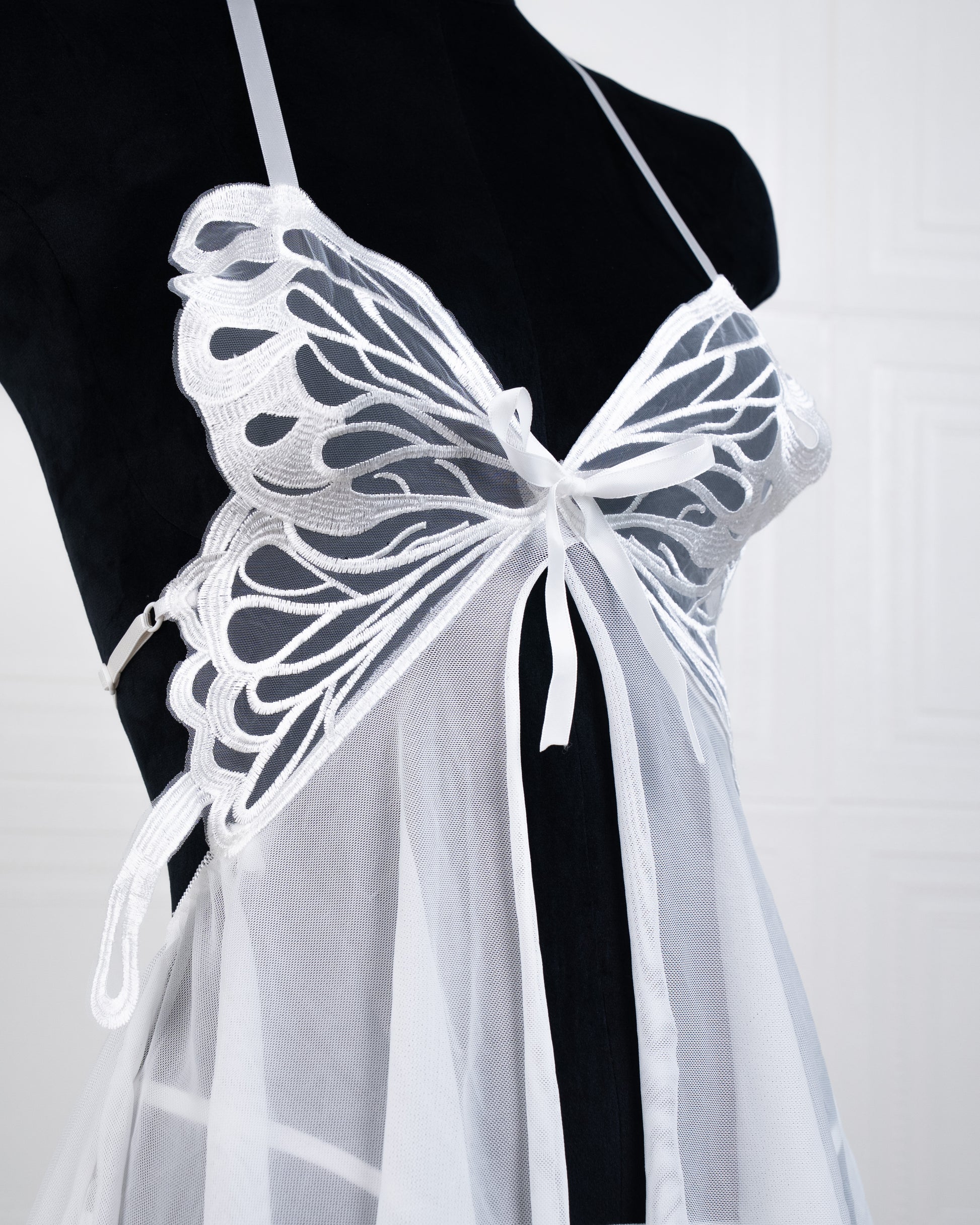 Butterfly Babydoll White - Fever Lingeries