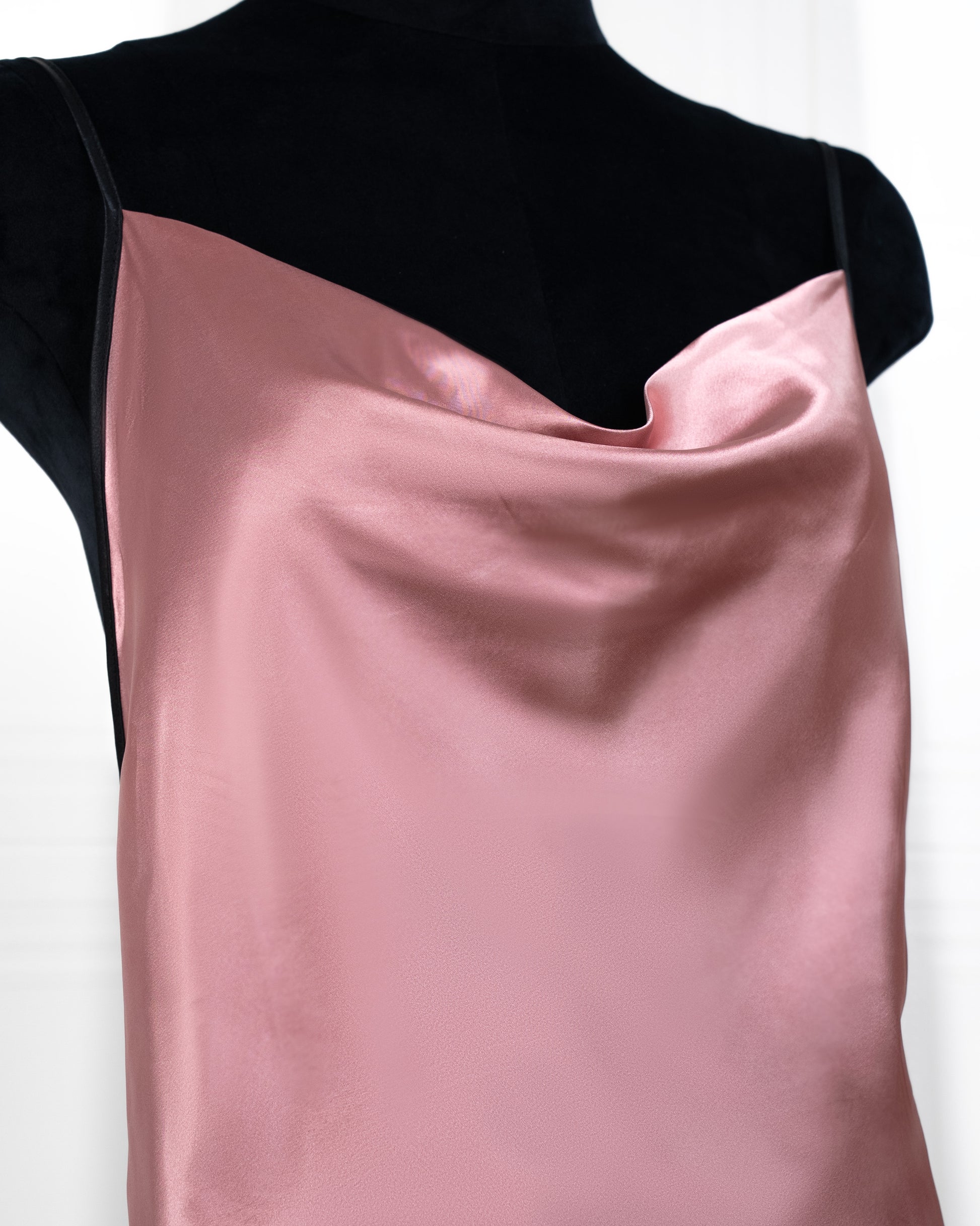 Elegant Silk Butterfly Strap Cami Nightgown Pink - Fever Lingeries