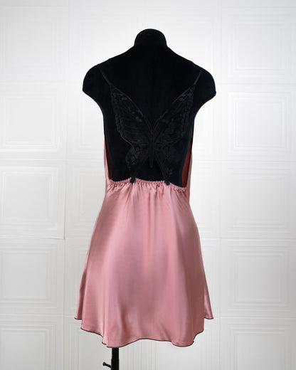 Elegant Silk Butterfly Strap Cami Nightgown Pink - Fever Lingeries