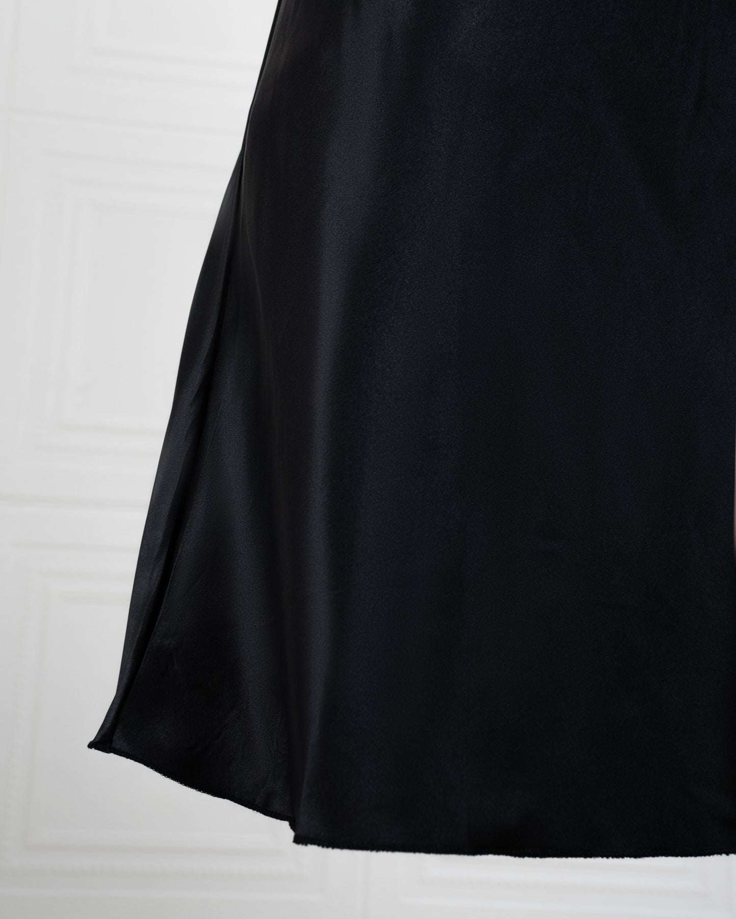 Elegant Silk Butterfly Strap Cami Nightgown Black - Fever Lingeries