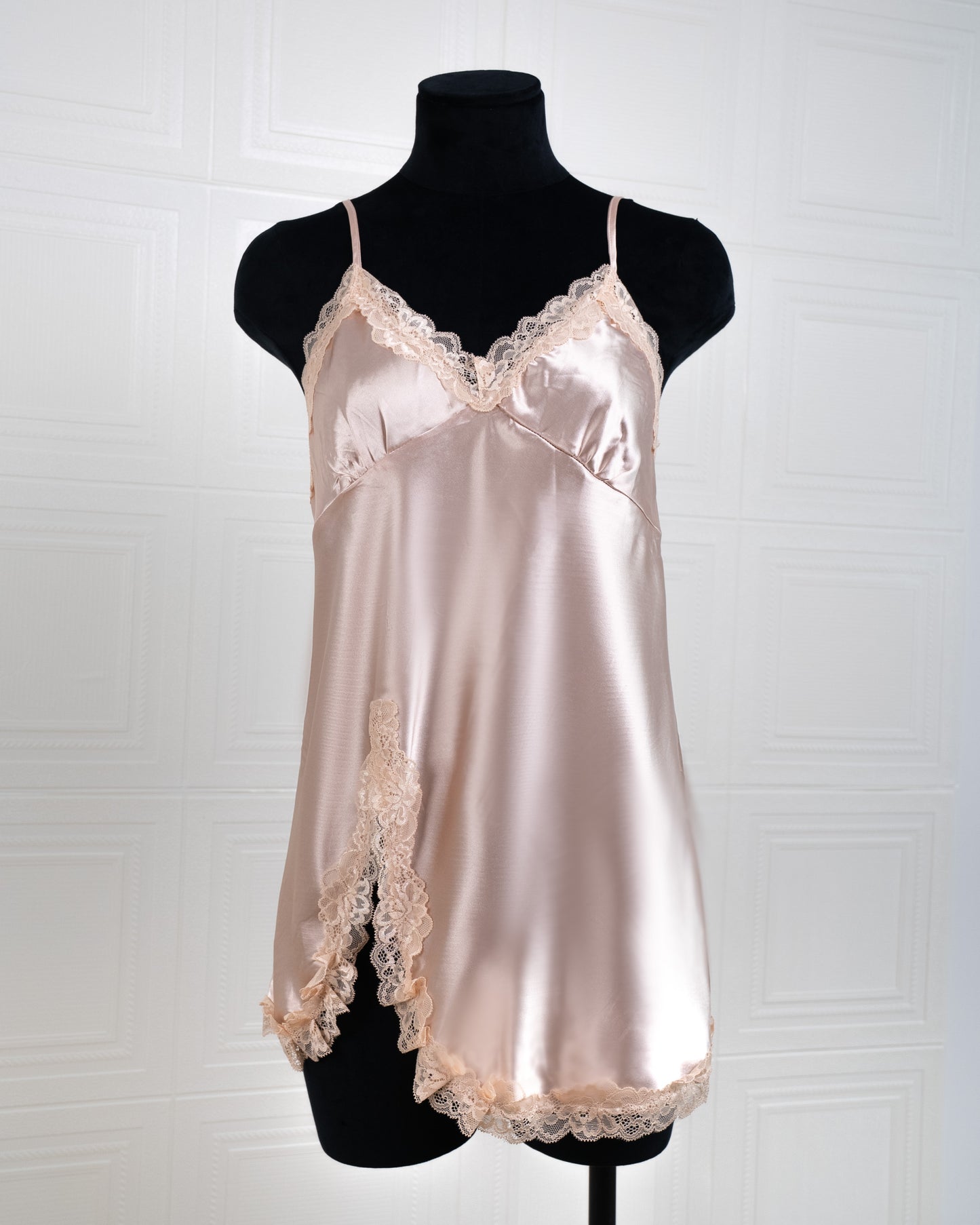 Cool Silk Slit Backless Dress Champagne - Fever Lingeries