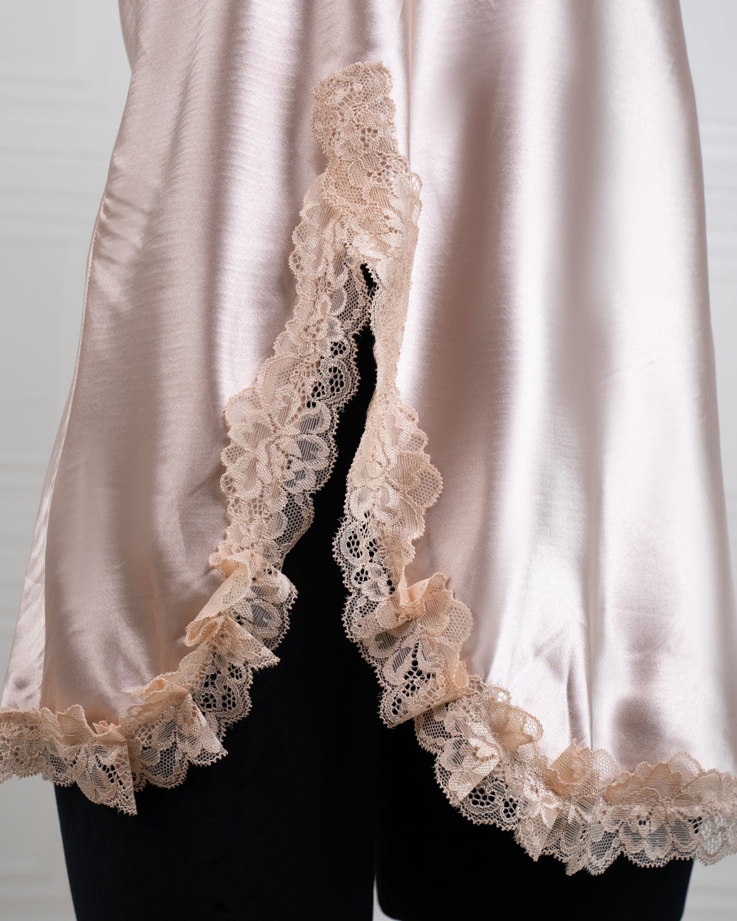 Cool Silk Slit Backless Dress Champagne - Fever Lingeries